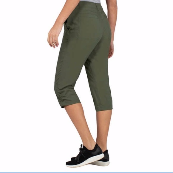 KHOMBU Stretch Ladies Capri Pants - Olive Green - NWT - Picture 3 of 3